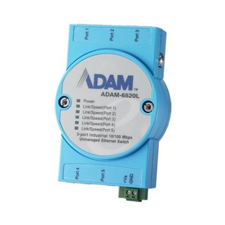 Advantech Adam-6520L-Ae, Ieee 802.3, Ieee 802.3U, Ieee 802.3X, No Gestito, Fast Ethernet (10/100) , Blu, 0 – 60 °C, -10 – 70 °C Switch