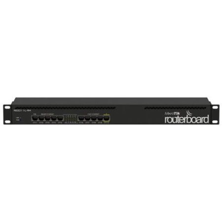 Mikrotik Rb2011Il-Rm, Nero, -35 – 65 °C, 10/100/1000Base-T (X) , Ar9344-Dc3A-R, Ethernet (Rj-45) Router
