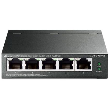 Tp-Link Switch Tl-Sg105Pe 5 Porte Gigabit Ethernet 10 / 100 / 100 Mbps Rj45 (4 Poe+) Managed Switch